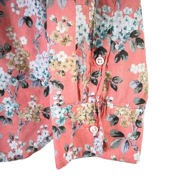 J.Crew Liberty Fabric Josephine Pink Floral Ruffle Popover Shirt Blouse, Size 10 - Picture 8 of 14